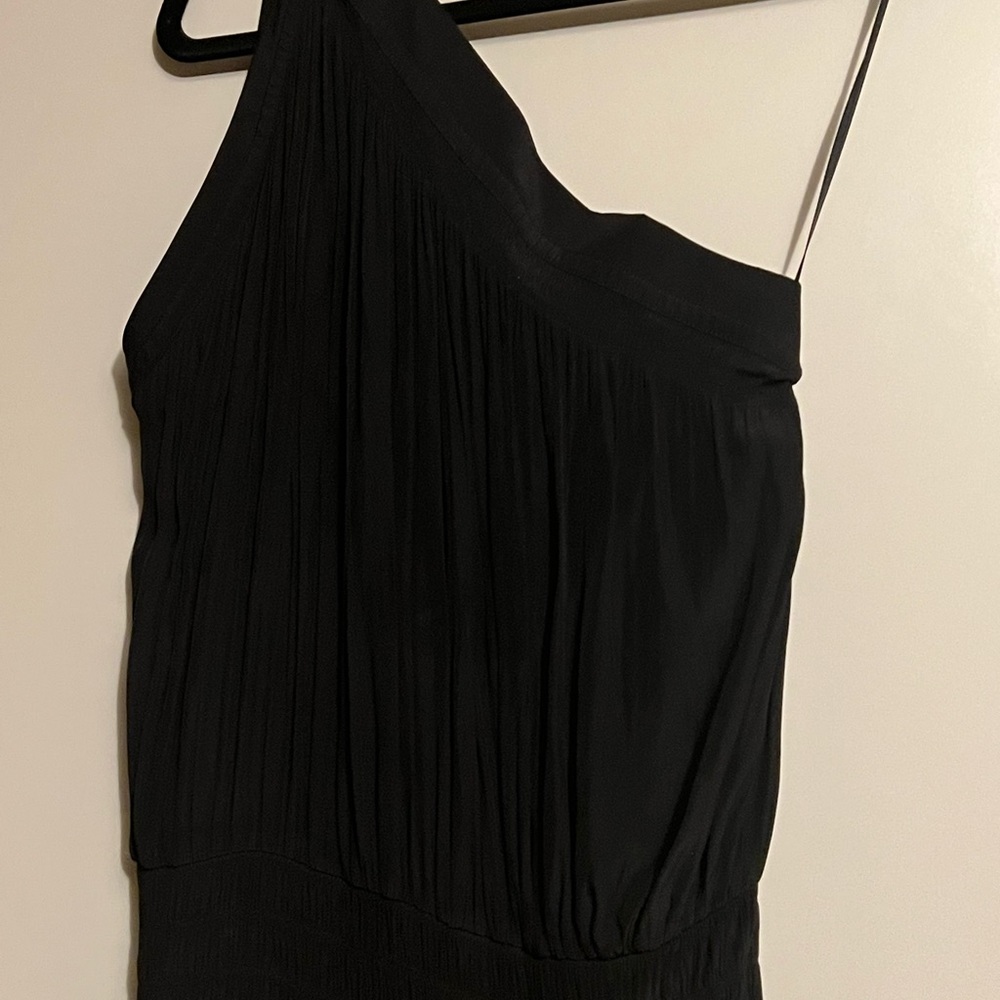 Ramy Brook yoga style black off one shoulder dress